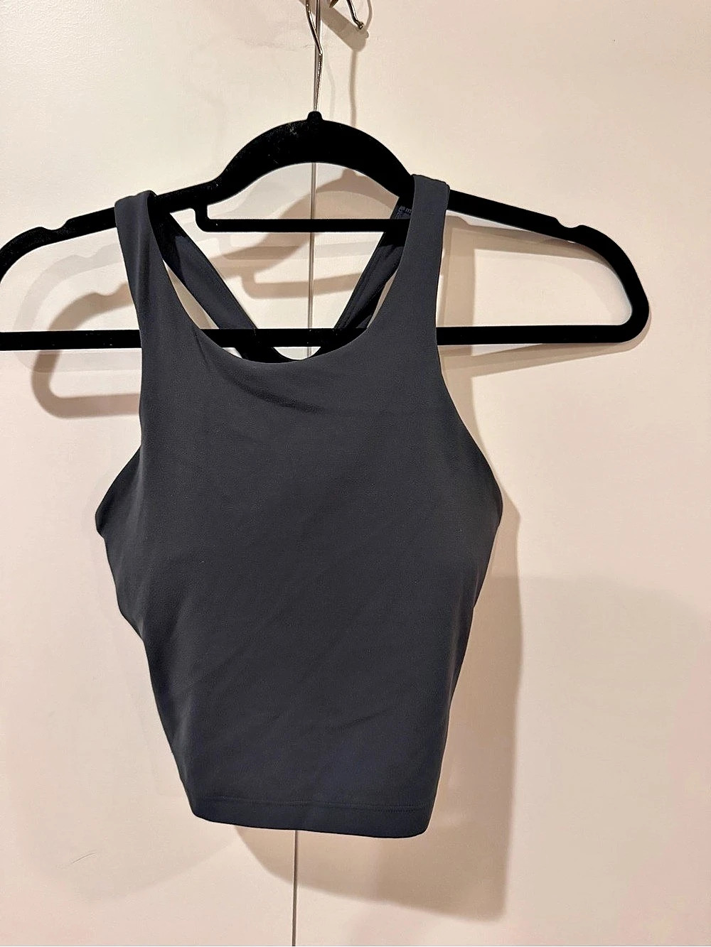 Athleta Momentum Seamless High Neck Crop Tank charcoal